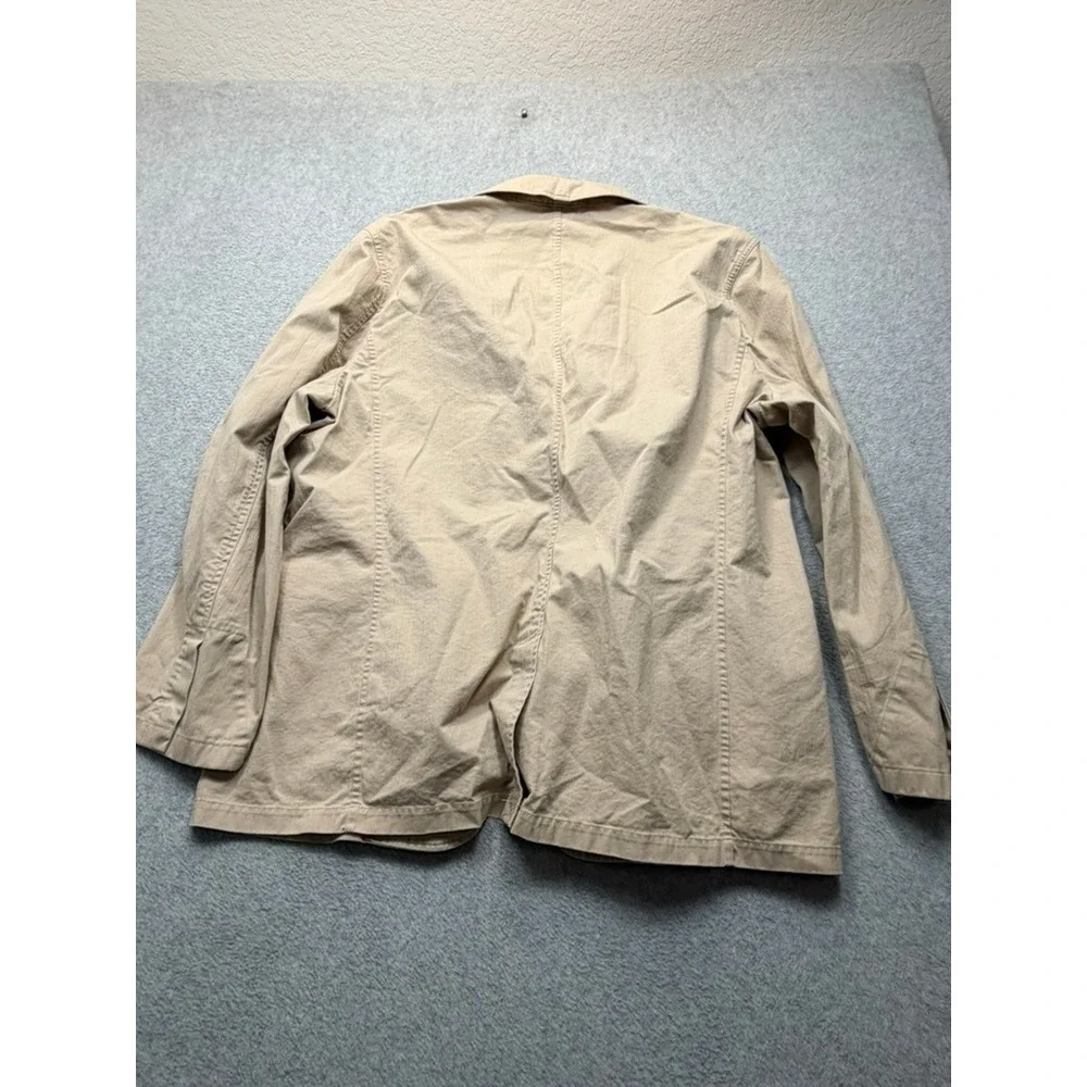Stamp 10 Authentic Mens Tan Khaki Cotton Twill 2 Button Blazer Sport Coat XL